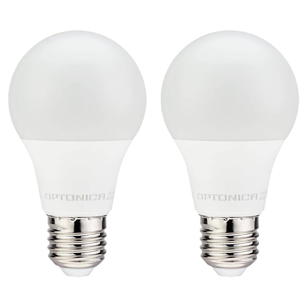 Optonica LED Peerlamp A60 E27 Mat - 9W 806lm 2700K - Extra Warmwit Dimbaar - Vervangt 70W - 2 stuks-0
