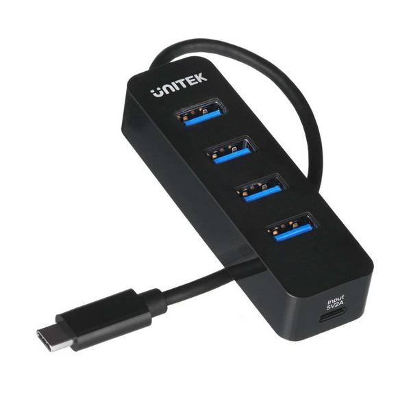 UTK UNITEK HUB USB-C 4XUSB-A 3.1, ACTIEF, 10 WATT,H1117B