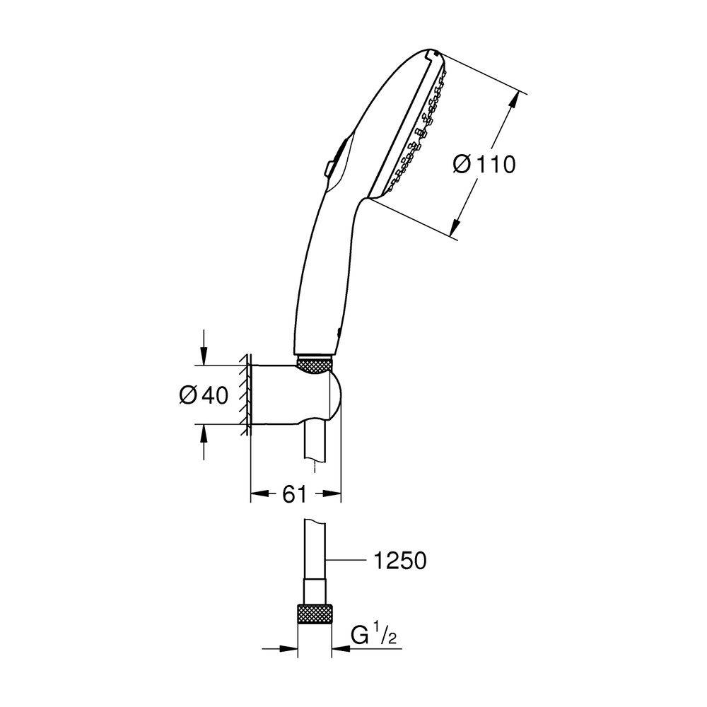 Grohe Tempesta 110 glijstangset 2 straalsoorten-2