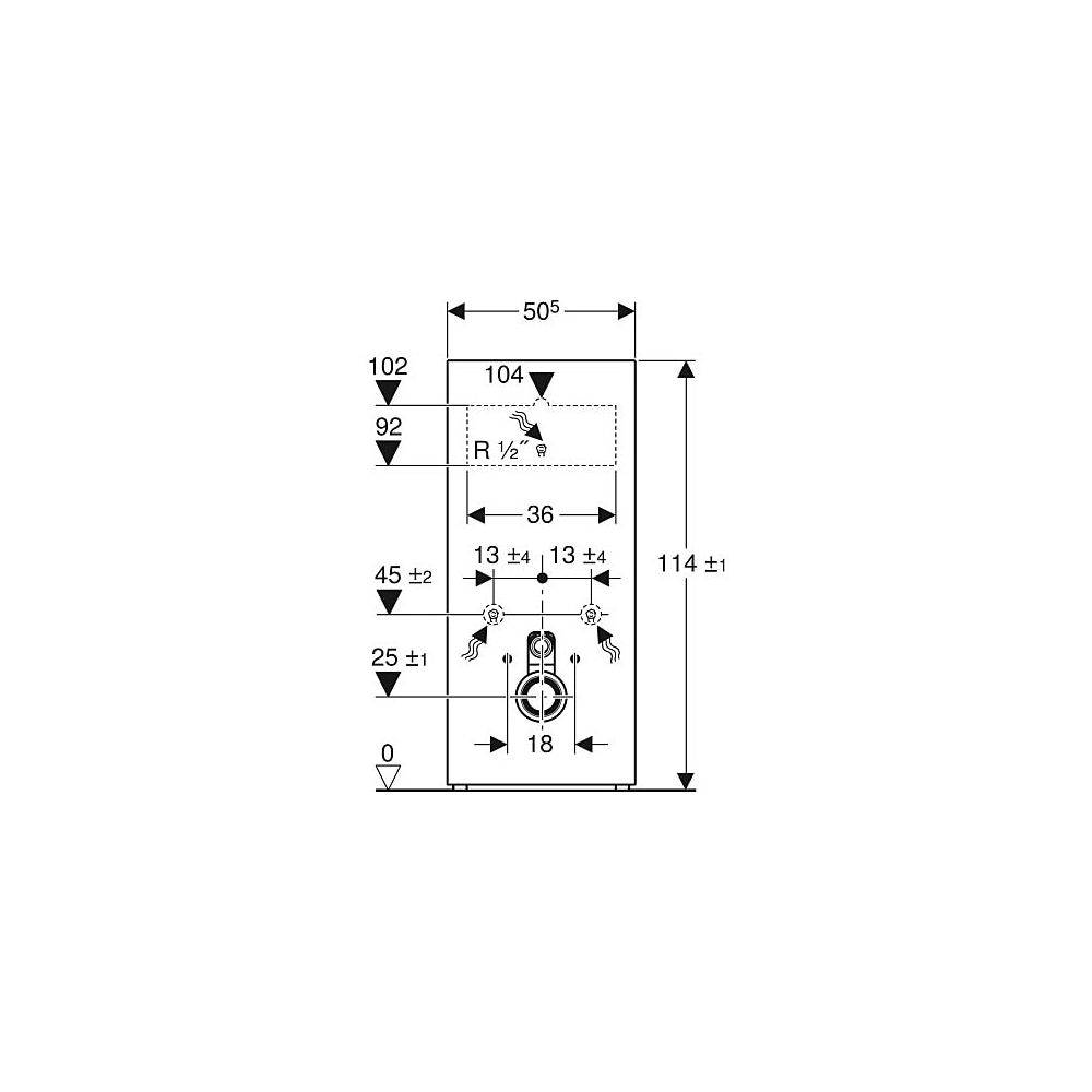 Geberit Monolith wand-WC 114 cm met w.aansl.midden glas wit-2