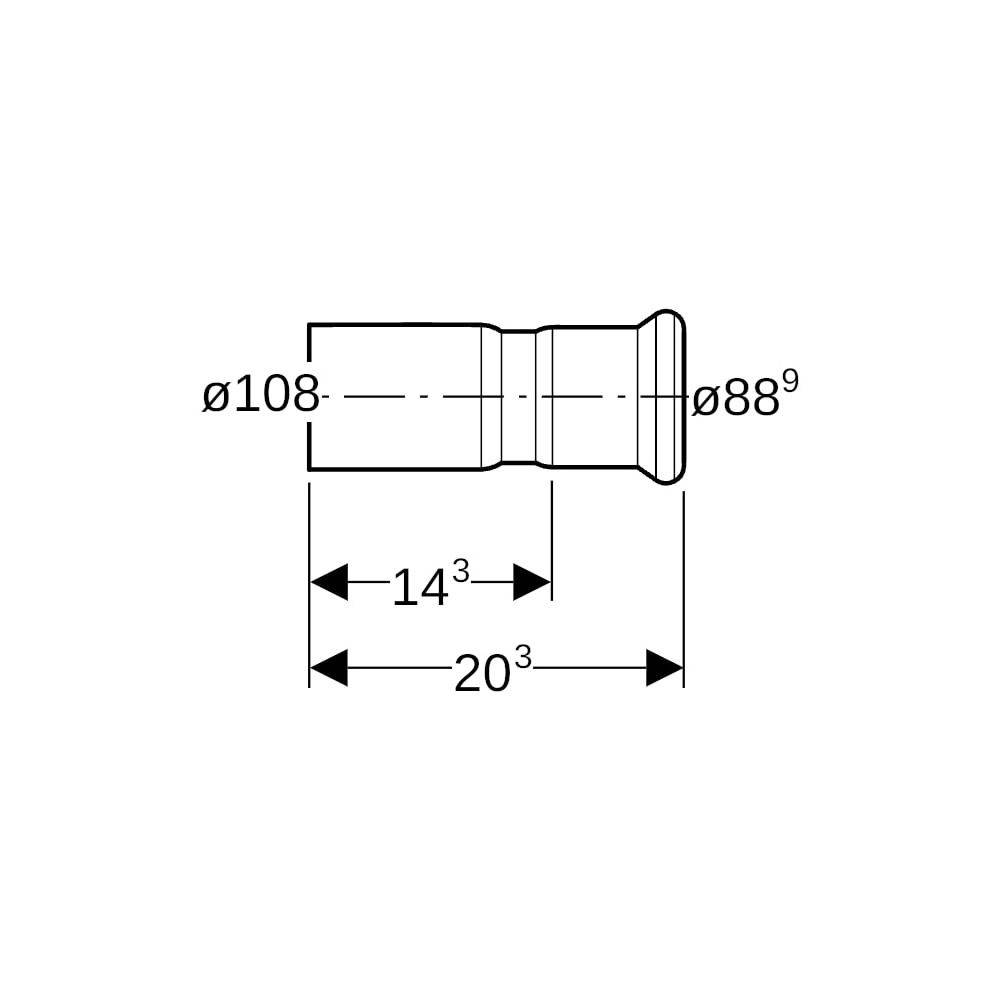 Geberit Mapress Therm rvs verloop spie-sok 108-88,9-3