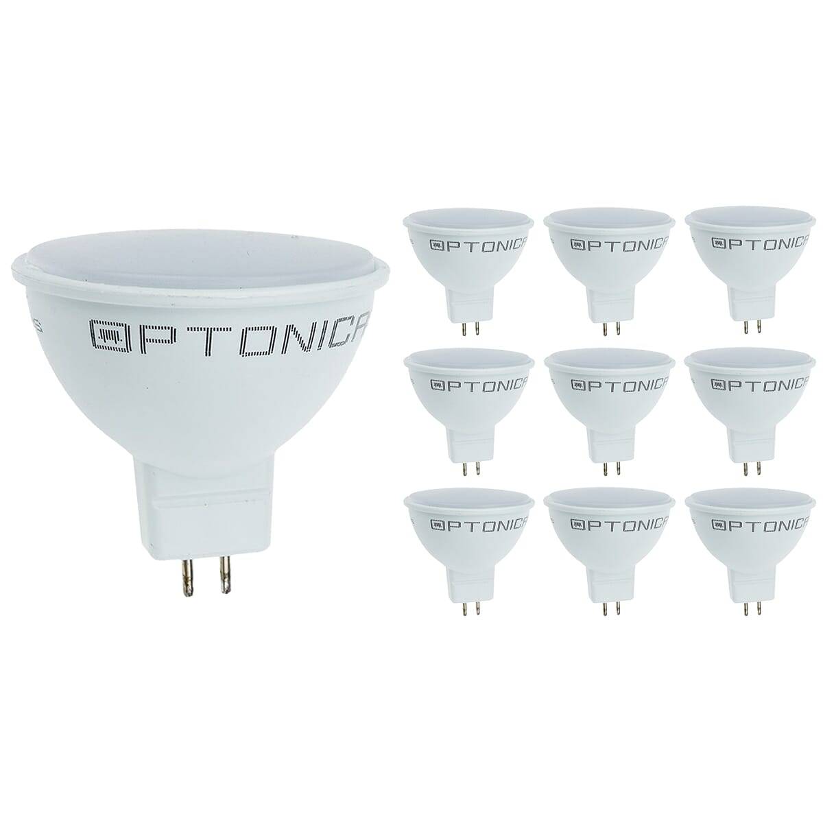 Optonica LED Spot MR16 GU5.3 Mat - 5W 400lm 3900K - Neutraalwit - Vervangt 45W - 12V - 10 stuks-0