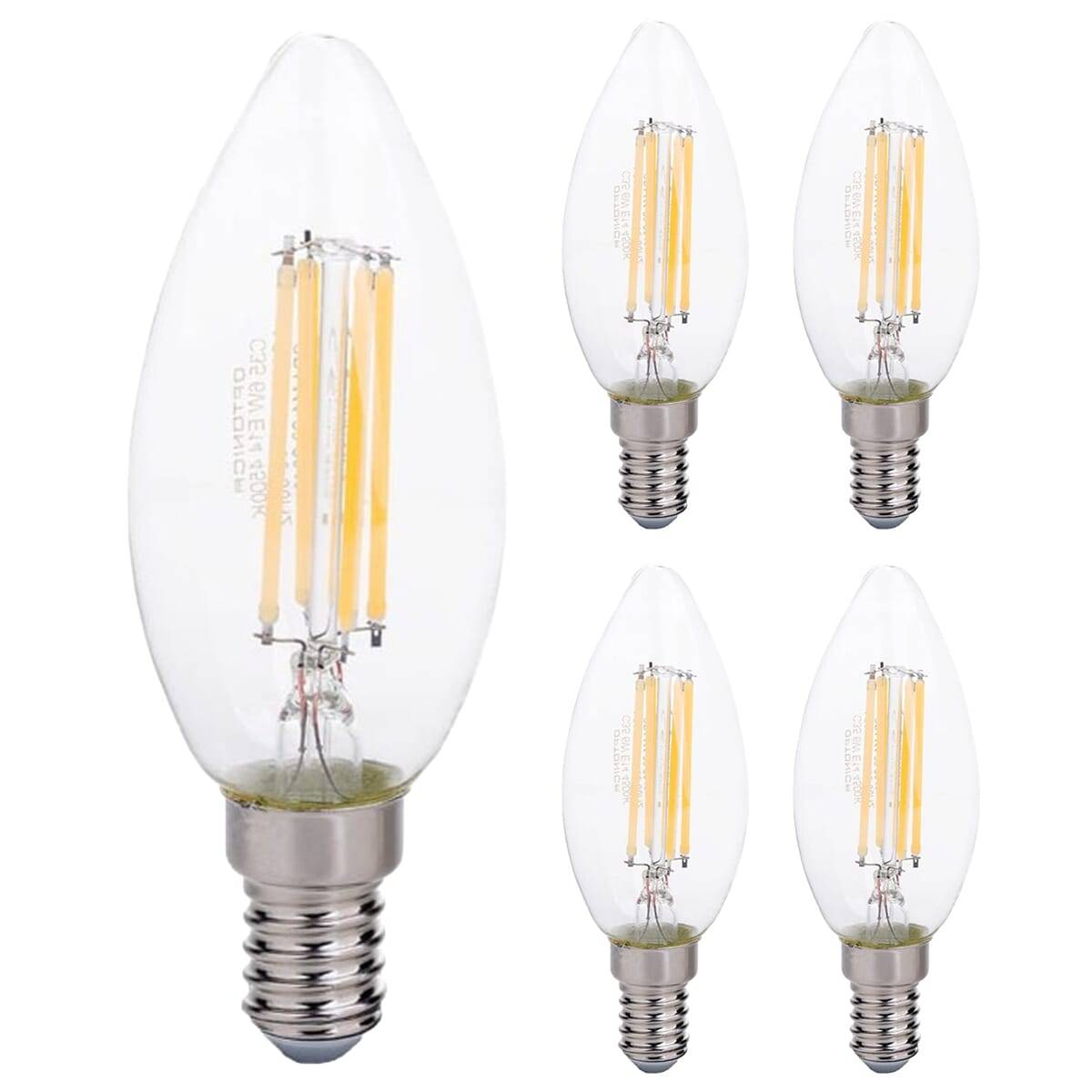 Optonica LED Kaarslamp C35 E14 Helder - 6W 730lm 5700K - Koudwit - Vervangt 60W - 5 stuks-0