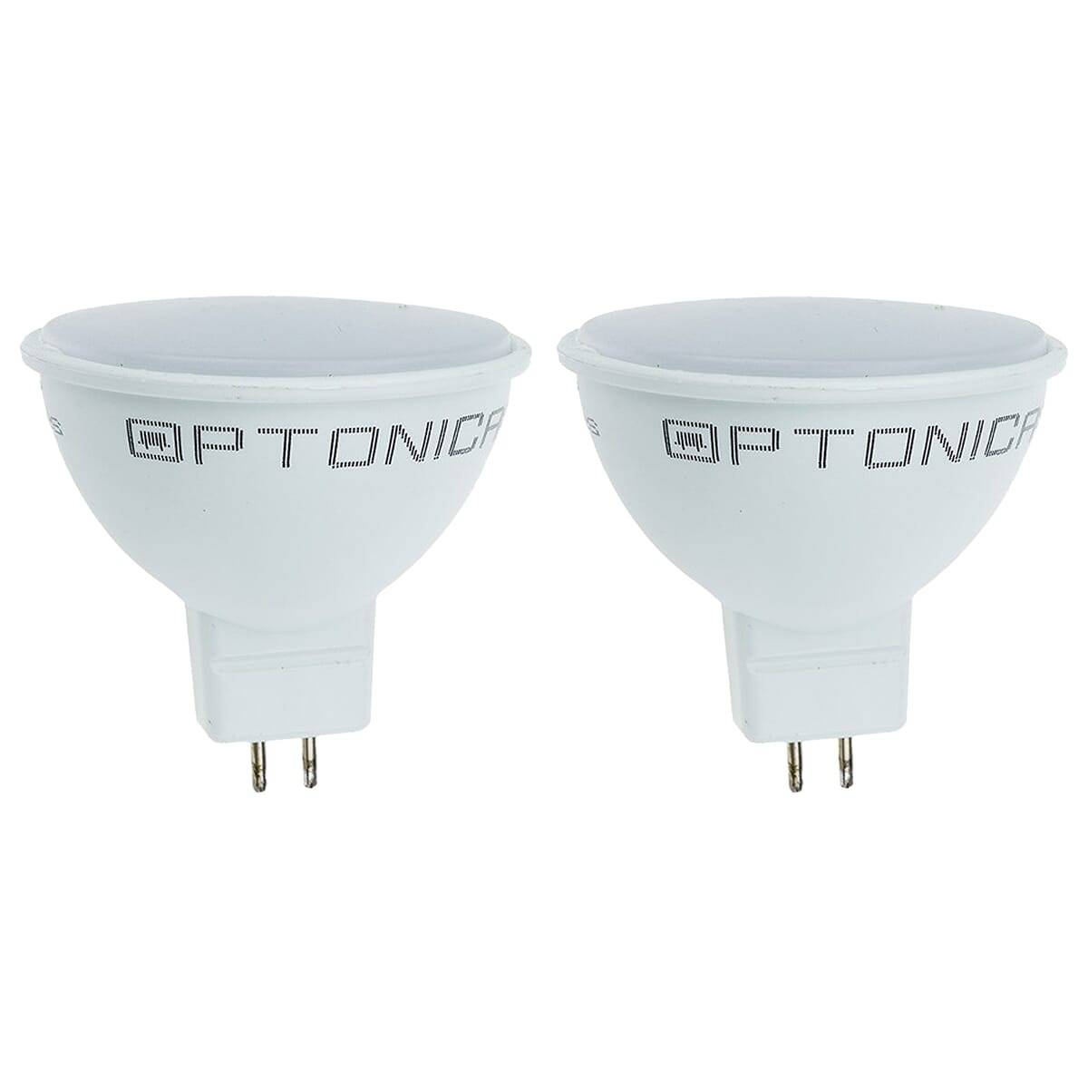 Optonica LED Spot MR16 GU5.3 Mat - 5W 400lm 3900K - Neutraalwit - Vervangt 45W - 12V - 2 stuks-0