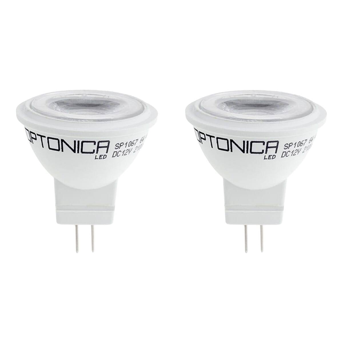 Optonica LED Insteeklamp MR16 GU4 Mat - 3W 210lm 4500K - Neutraalwit - Vervangt 27W - 12V - 2 stuks-0