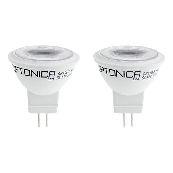 Optonica LED Insteeklamp MR16 GU4 Mat - 3W 210lm 4500K - Neutraalwit - Vervangt 27W - 12V - 2 stuks