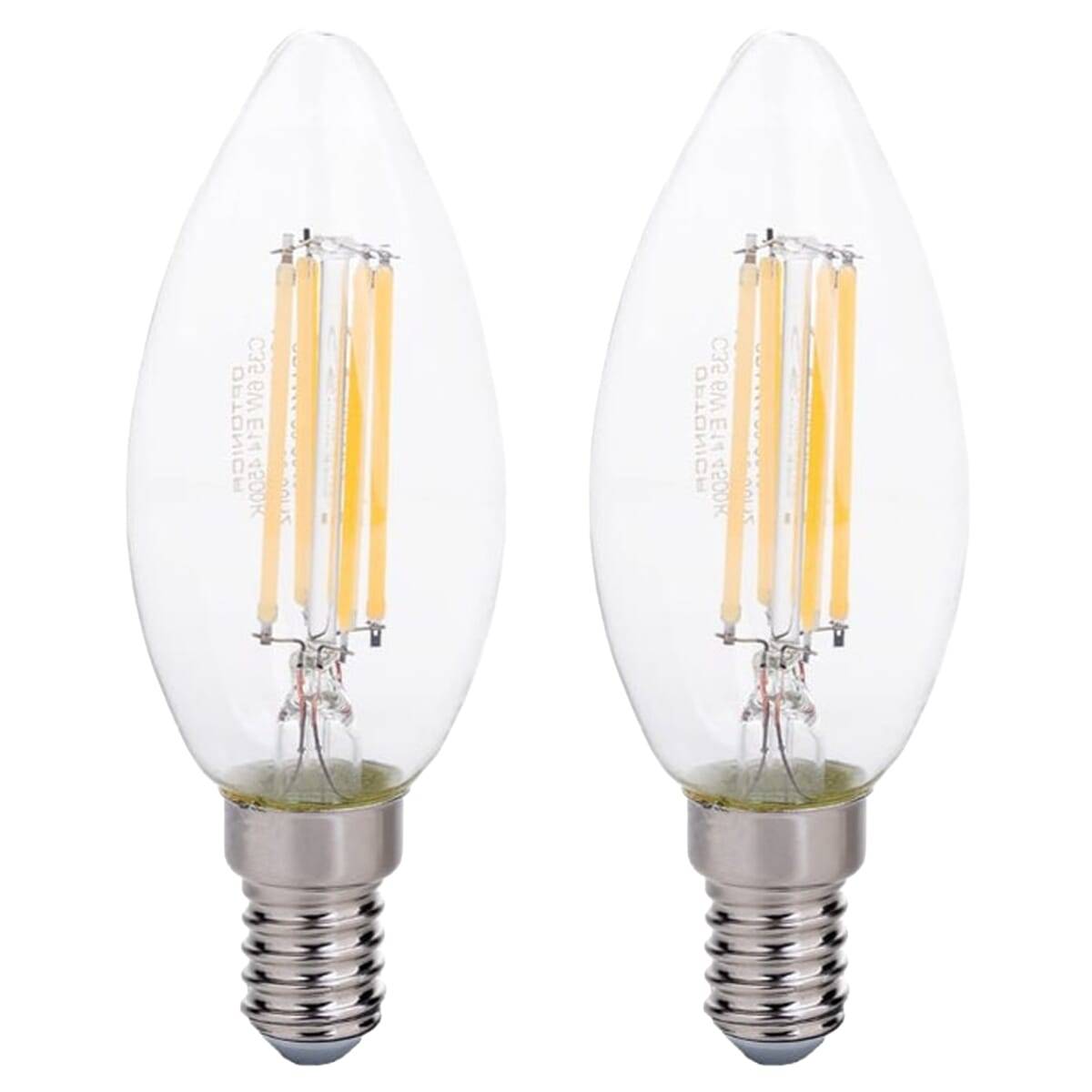 Optonica LED Kaarslamp C35 E14 Helder - 6W 730lm 2500K - Extra Warmwit - Vervangt 60W - 2 stuks-0