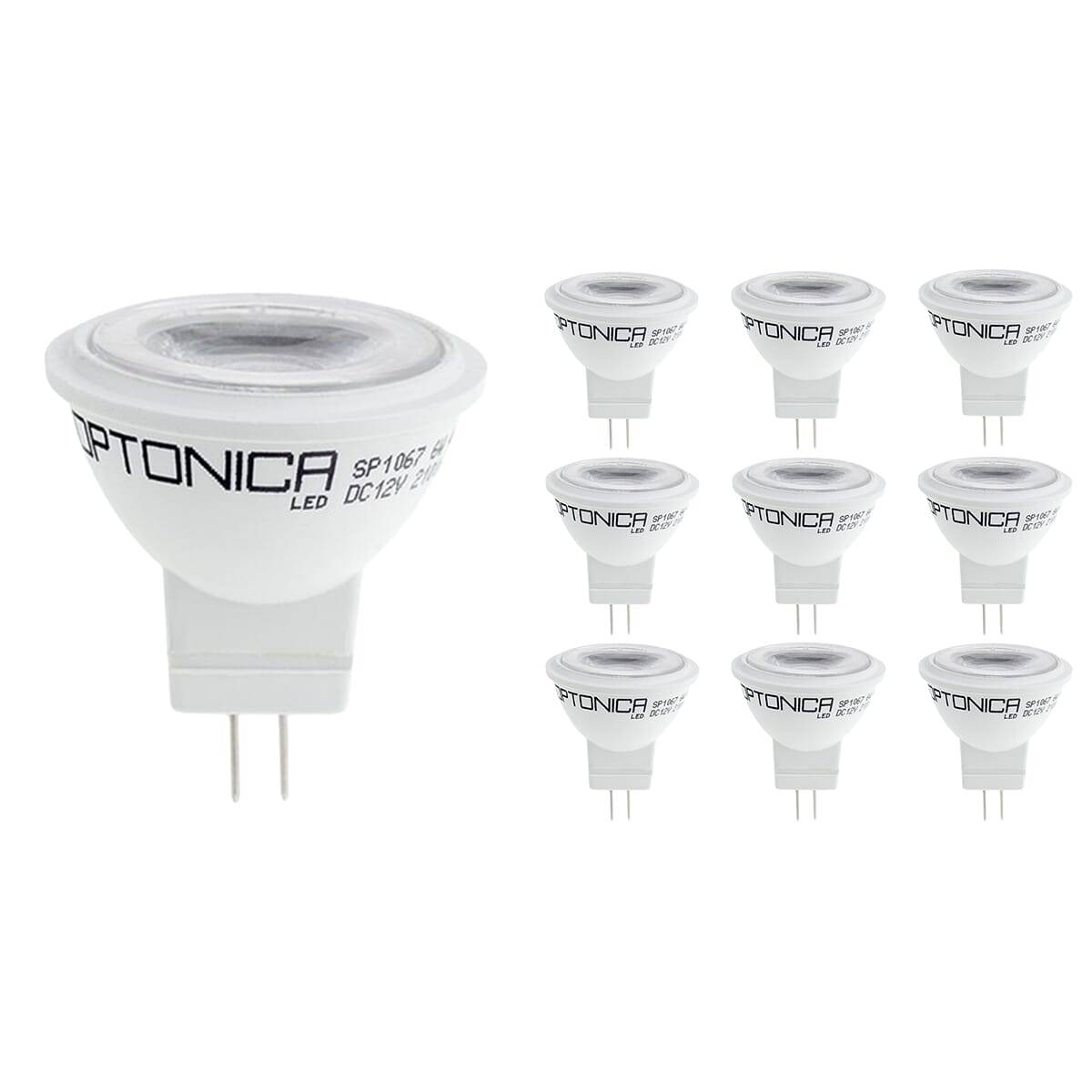 Optonica LED Insteeklamp MR16 GU4 Mat - 3W 210lm 4500K - Neutraalwit - Vervangt 27W - 12V - 10 stuks-0