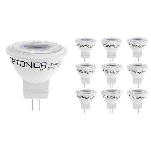 Optonica LED Insteeklamp MR16 GU4 Mat - 3W 210lm 4500K - Neutraalwit - Vervangt 27W - 12V - 10 stuks