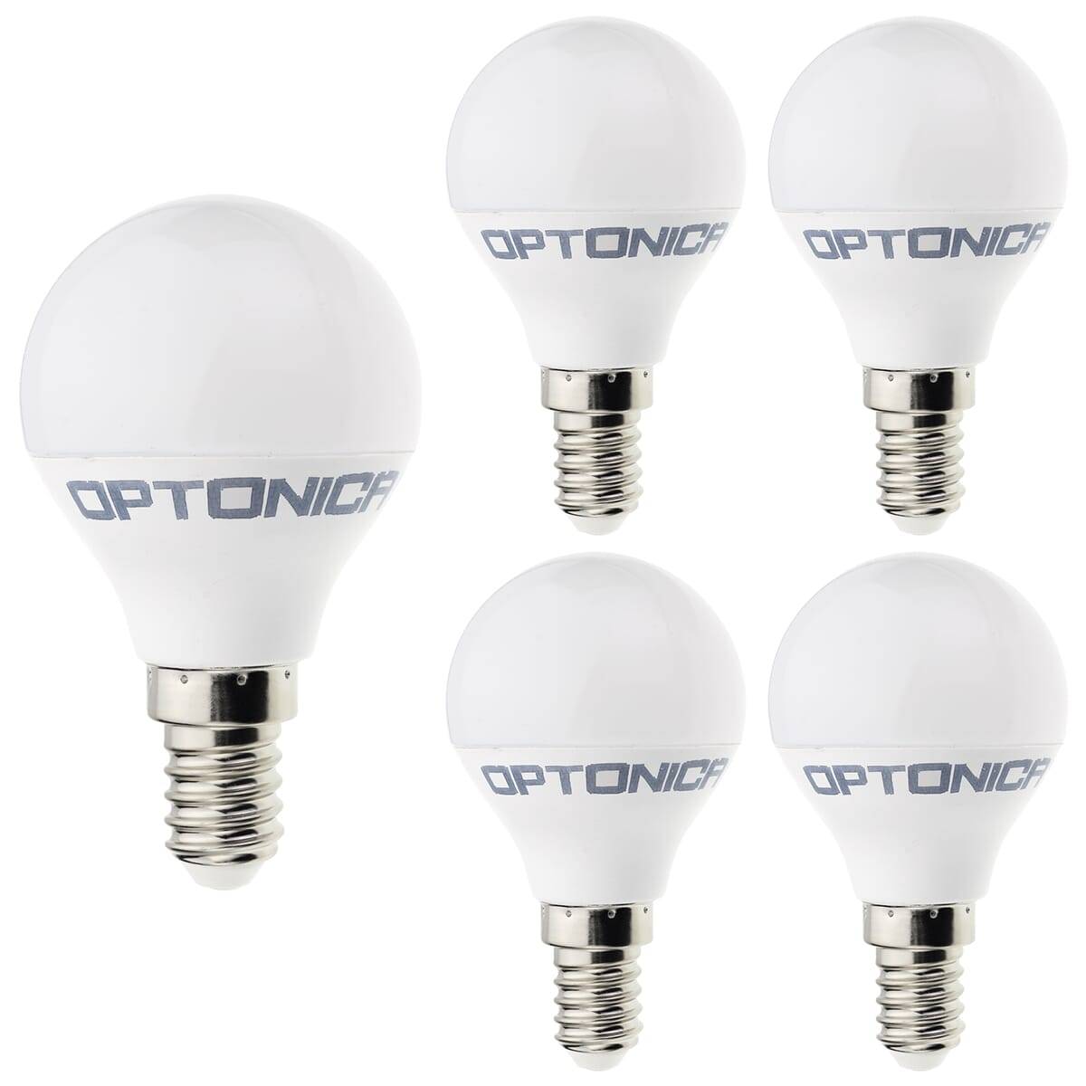 Optonica LED Kogellamp P45 E14 Mat - 3.5W 300lm 6000K - Koudwit - Vervangt 30W - 5 stuks-0