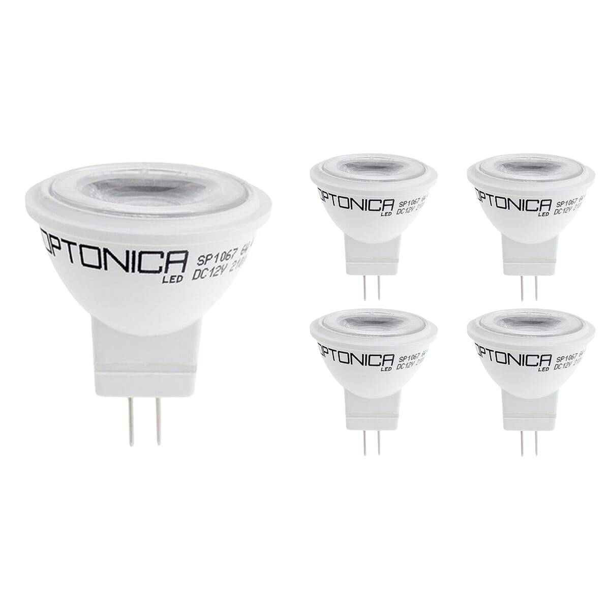 Optonica LED Insteeklamp MR16 GU4 Mat - 3W 210lm 4500K - Neutraalwit - Vervangt 27W - 12V - 5 stuks-0