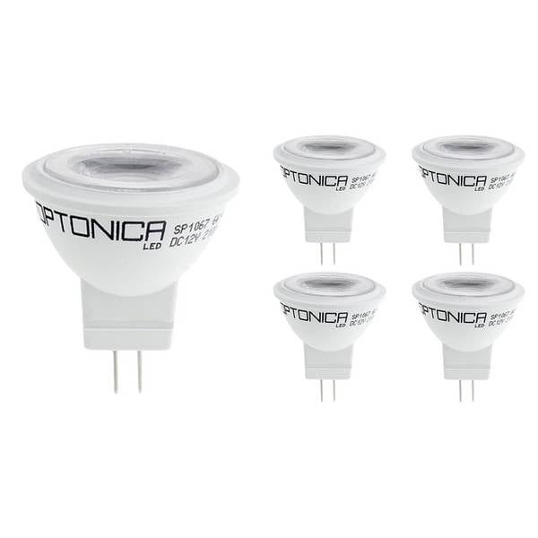 Optonica LED Insteeklamp MR16 GU4 Mat - 3W 210lm 4500K - Neutraalwit - Vervangt 27W - 12V - 5 stuks