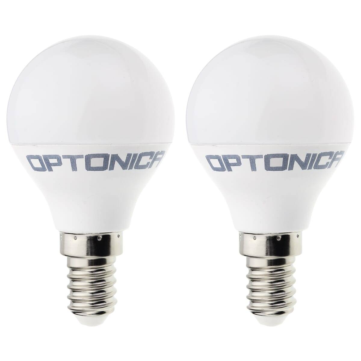 Optonica LED Kogellamp P45 E14 Mat - 5.5W 450lm 2700K - Extra Warmwit - Vervangt 55W - 2 stuks-0