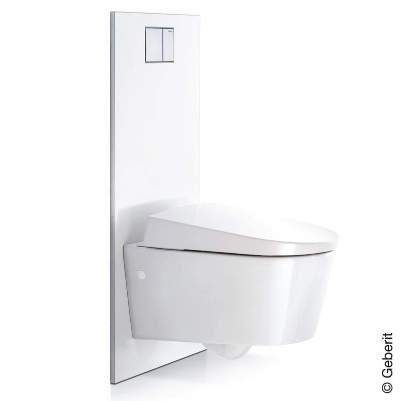Geberit designplaat AqC toilet: glas wit-1
