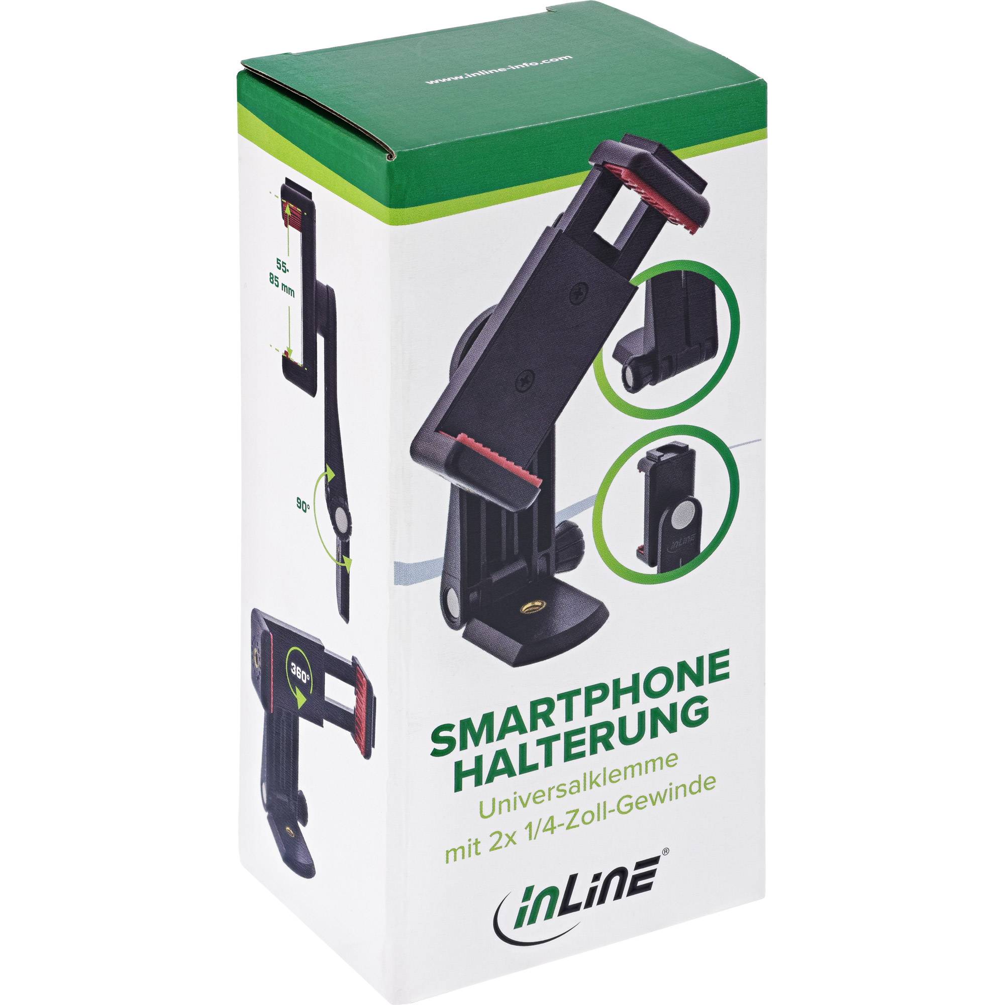 InLine universe smartphone houder met klem voor tripod/selfie stick | kantelbaar-0