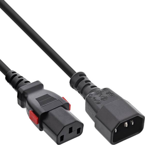 IEC Lock C13 - C14 stroomkabel voor UPS/PDU | 3x 0,75mm | zwart | 0,50 meter