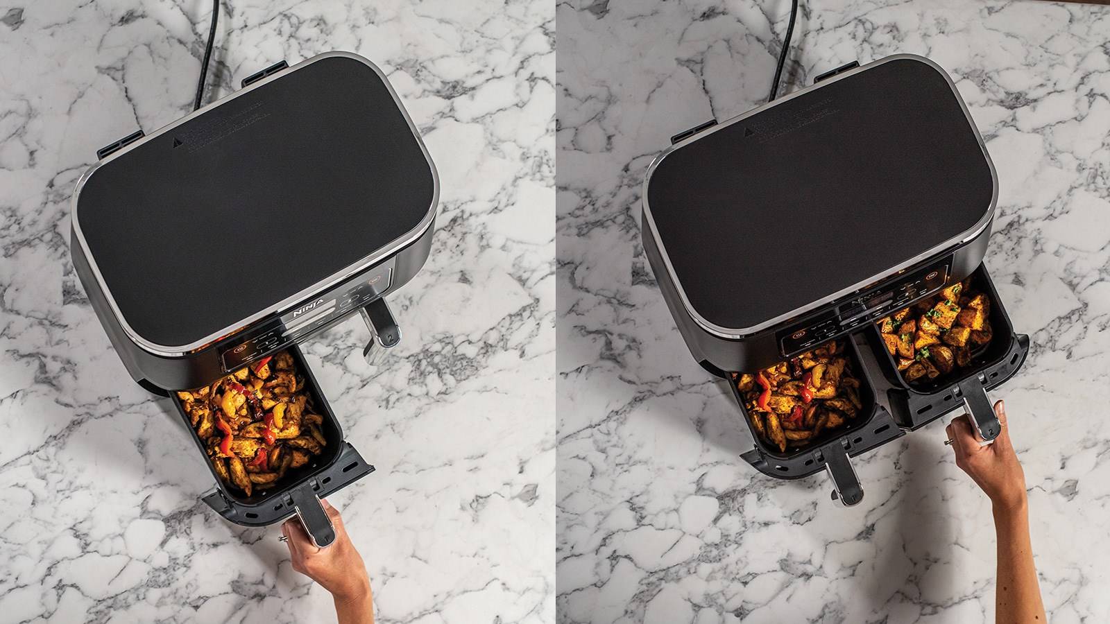 NINJA FOODI AF300EU - Olievrije friteuse met twee zones - Sync, Match-functies - 6 kookmodi - 7,6 L - 2400W-3