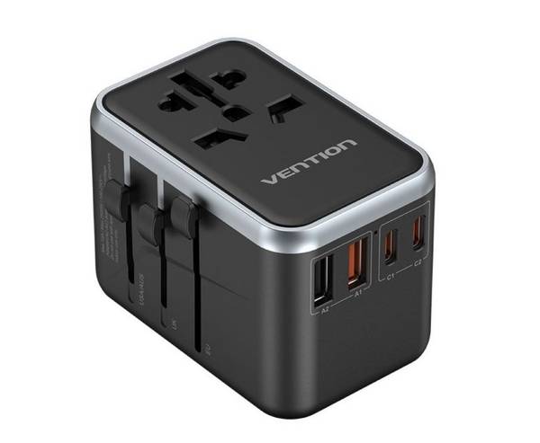 Vention 65W GaN reisadapter en oplader 2x USB-A 2x USB-C