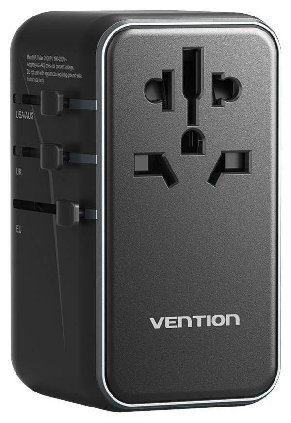Adapter met Vention 100W-oplader, 1x USB-A, 3x USB-C