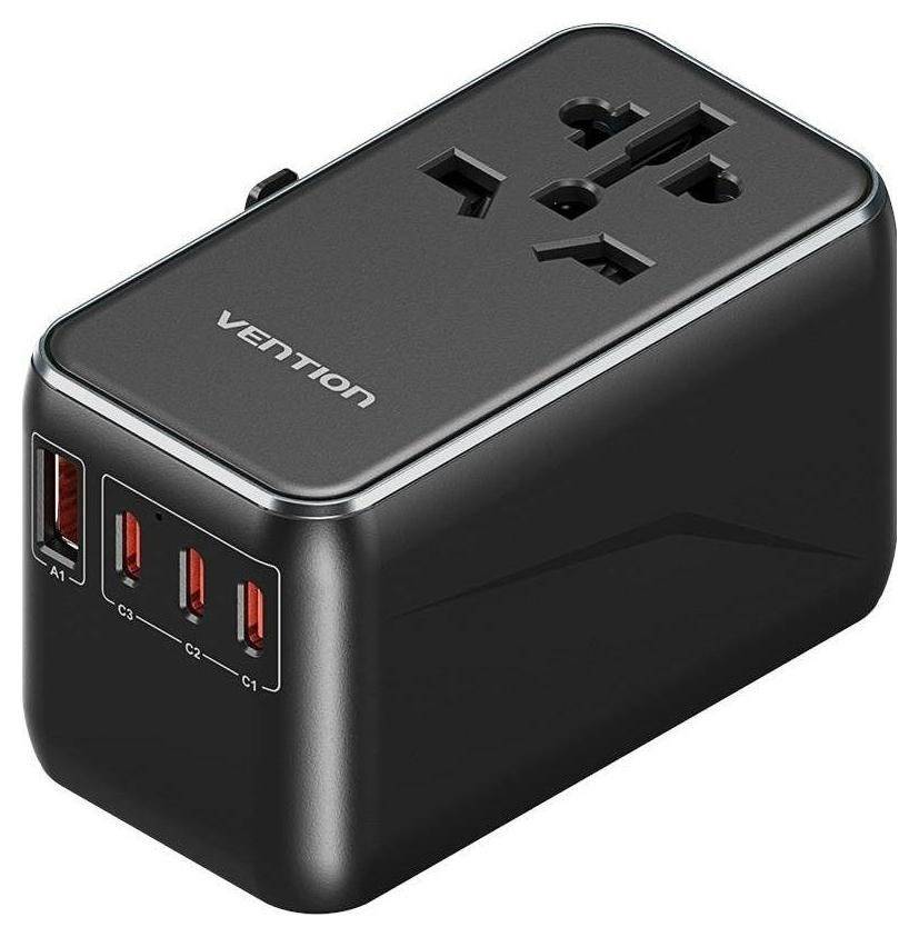 Adapter met Vention 100W-oplader, 1x USB-A, 3x USB-C-1
