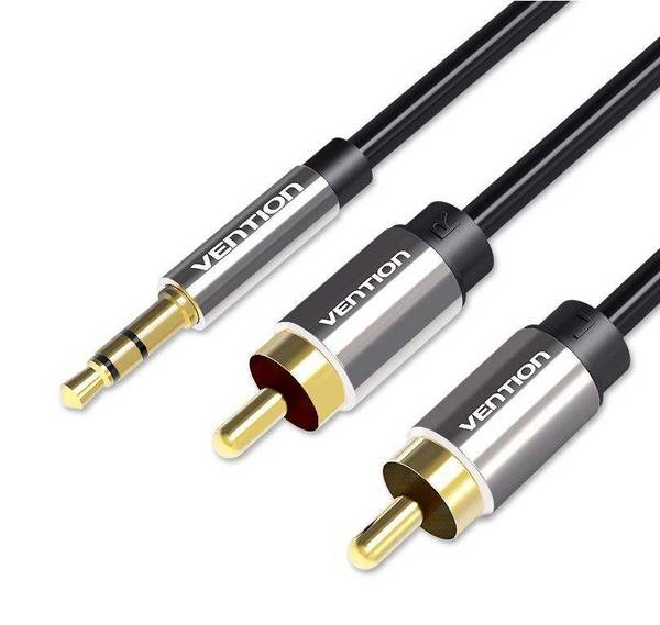VN1 Vention BCFBH audio kabel 2 m 3.5mm TRRS 2 x RCA Zwart