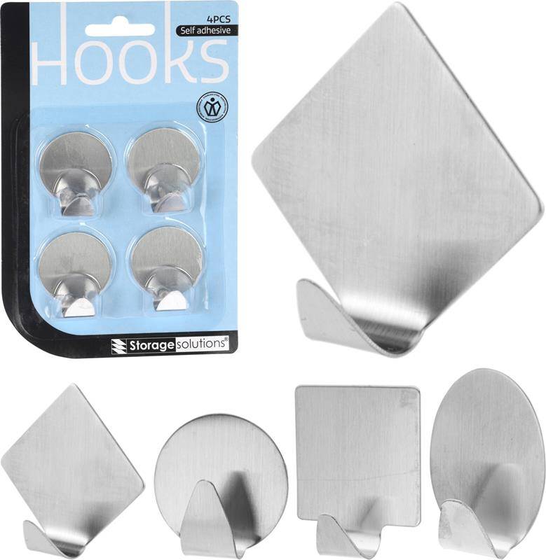 Storage solutions plakhaakjes rvs kaart a 4 stuks 87112956884308711295688430-0