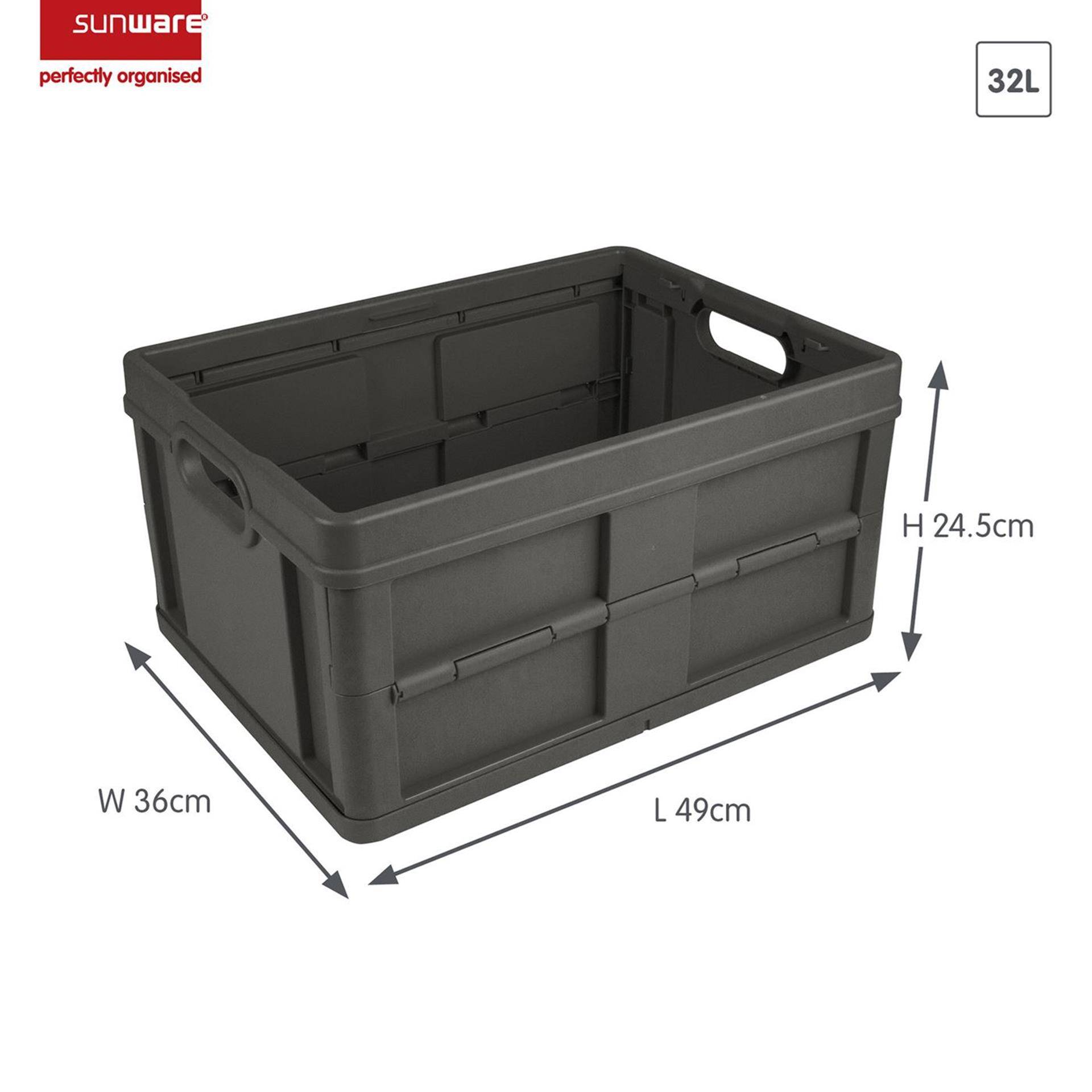 Sunware square gesloten vouwkrat 32l antraciet 87111120296068711112029606-1