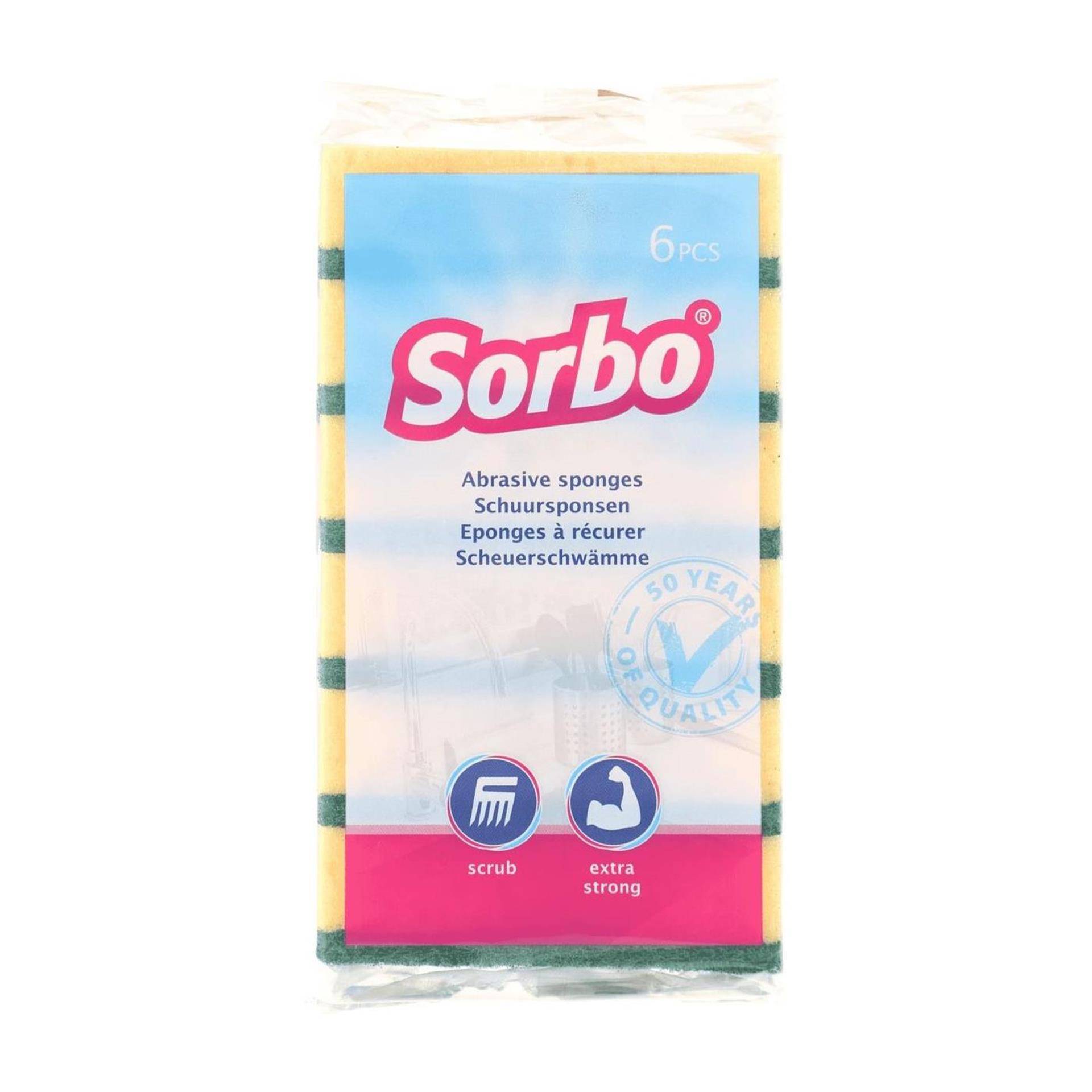 Sorbo schuursponsen zware kwaliteit 6 stuks 87105779498568710577949856-0