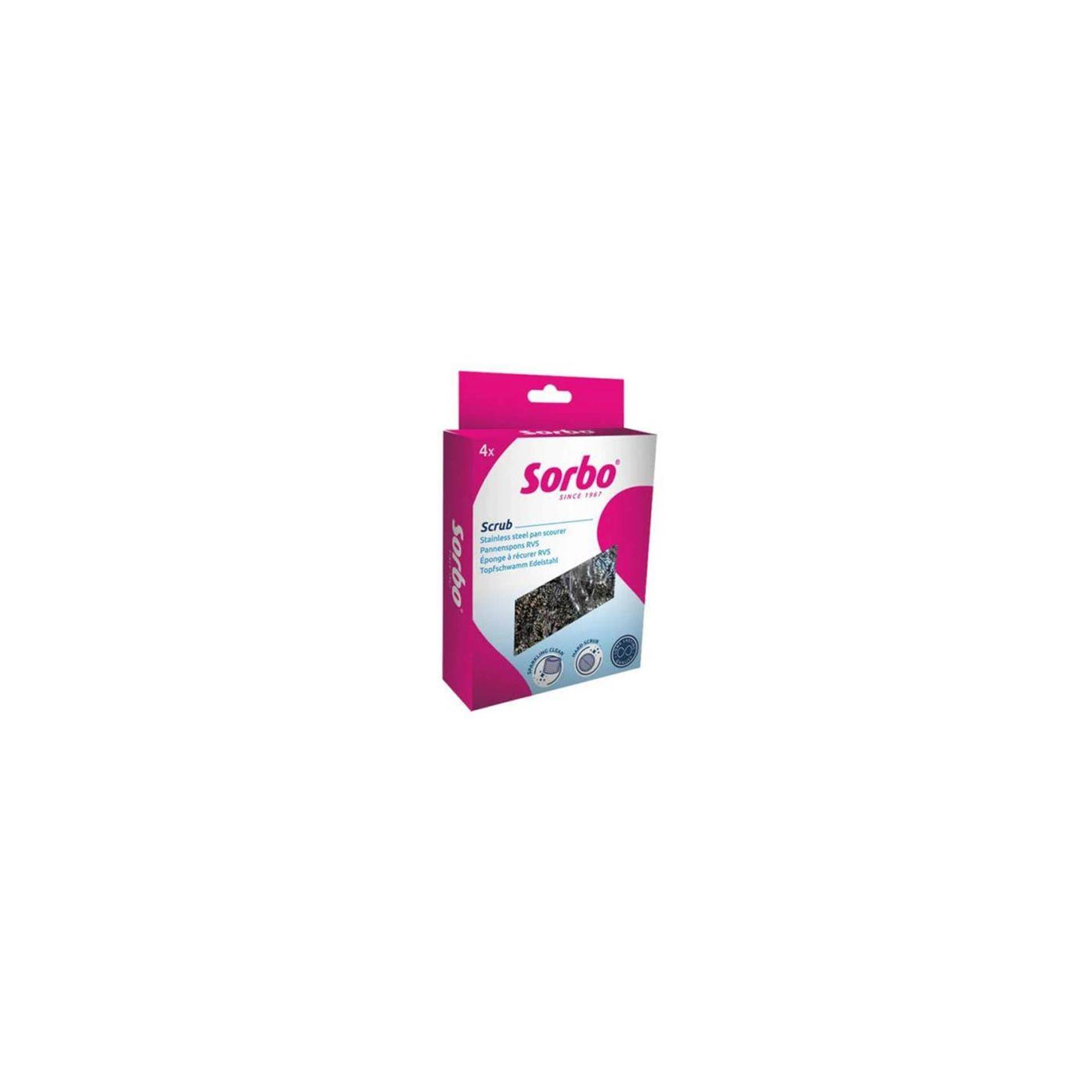Sorbo pansponsen rvs 18 gram 4 stuks 87121136297108712113629710-0