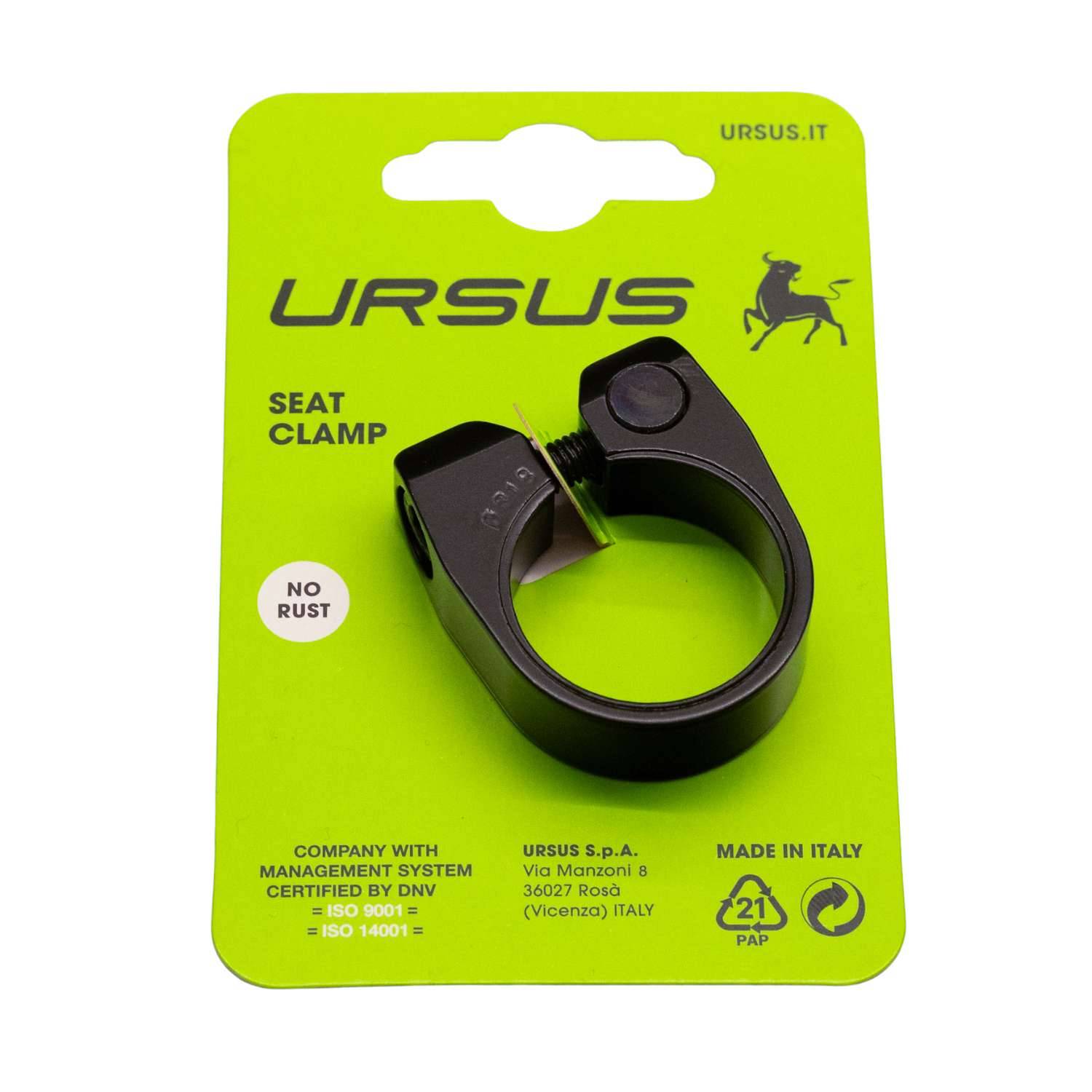 Zadelpenklem Ursus ø31.8 mm aluminium - zwart-0
