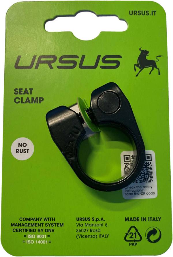 Zadelpenklem Ursus ø25.7 mm aluminium  - zwart