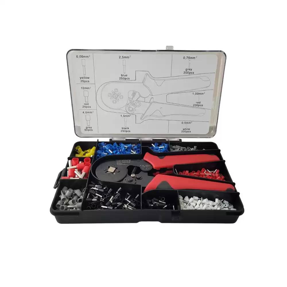 WEBER TOOLS Krimptang voor adereindhulzen 0,25 – 10 mm² Met assortiment 0,5 – 10 mm²-0