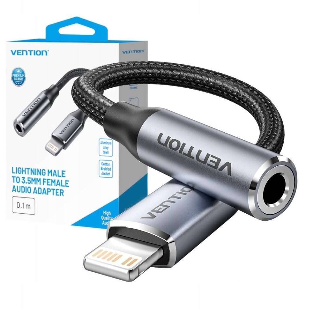 VN1 Vention Lightning-adapter, mannelijk 3,5 mm jack, 0,1 m-0