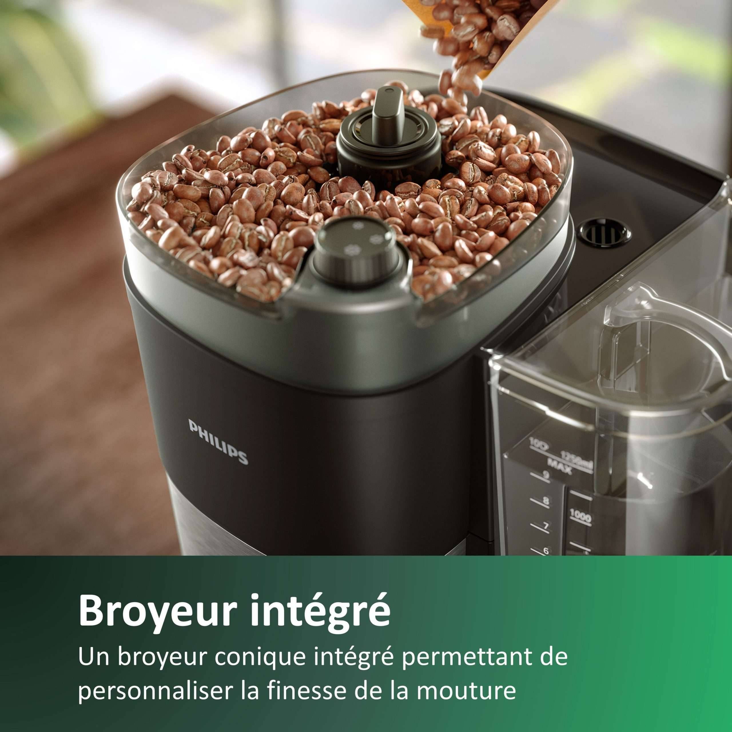 Filterkoffiezetapparaat met geïntegreerde molen - PHILIPS - HD7888/01 - Maximaal 10 kopjes - 1,25 L - Zwart/Zilver-2