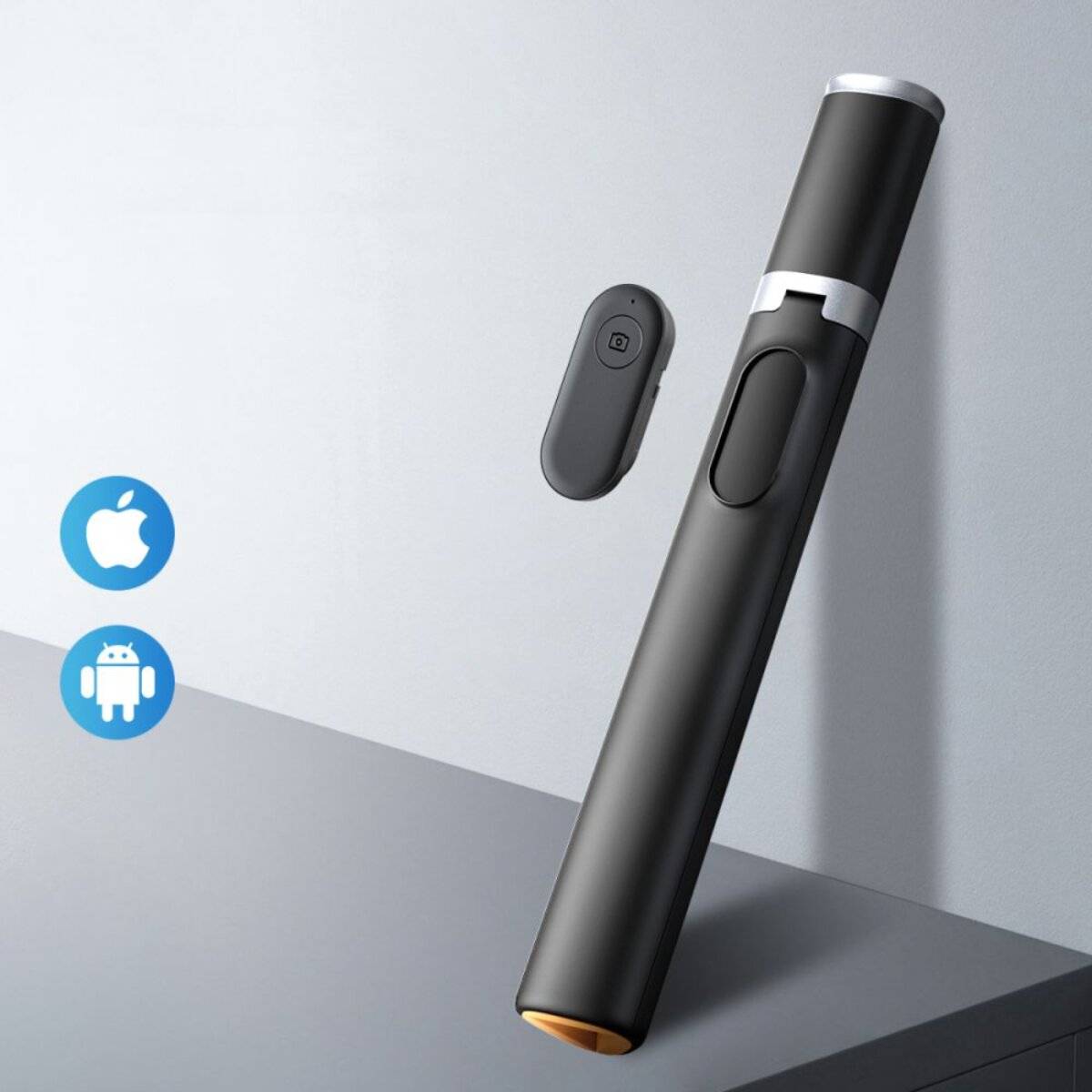 Tech-Protect L08S Bluetooth selfiestick met afstandsbediening, statief tot 141 cm – Zwart-3