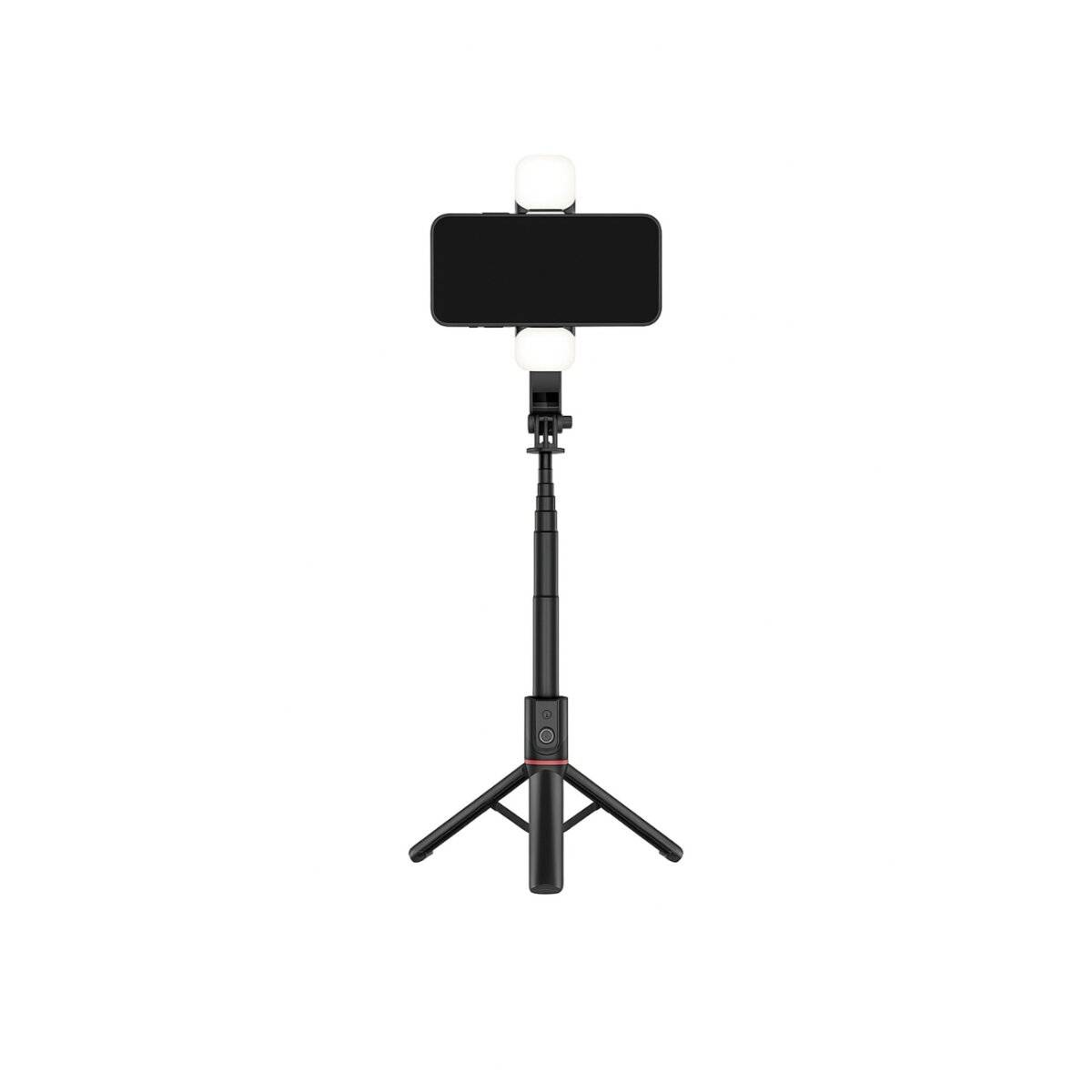 Tech-Protect L05S Bluetooth selfiestick met statief tot 105 cm met LED-verlichting – Zwart-0