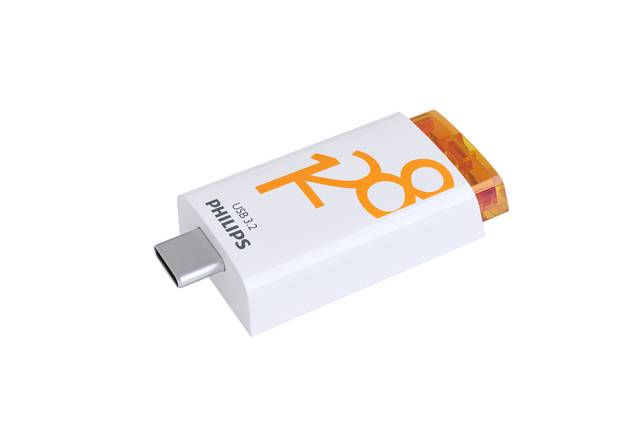 USB stick 3.2 Philips Click USB-C 128GB oranje-1