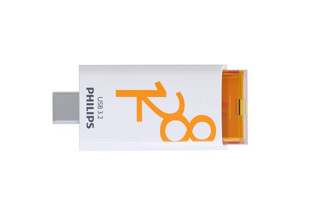 USB stick 3.2 Philips Click USB-C 128GB oranje-3