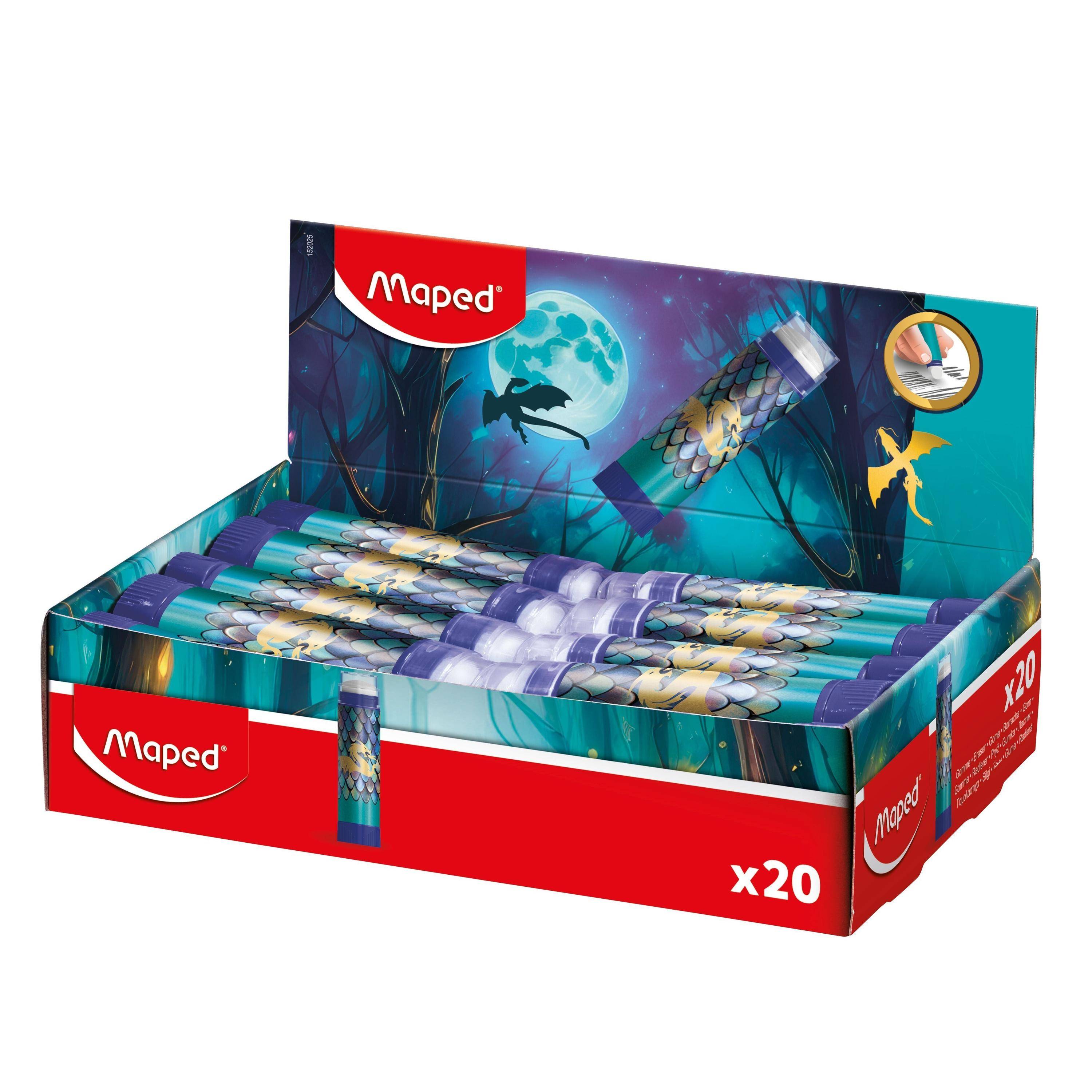 Maped 3154141520259 Maped - Gum dragon display 20 kleuren blauw-0