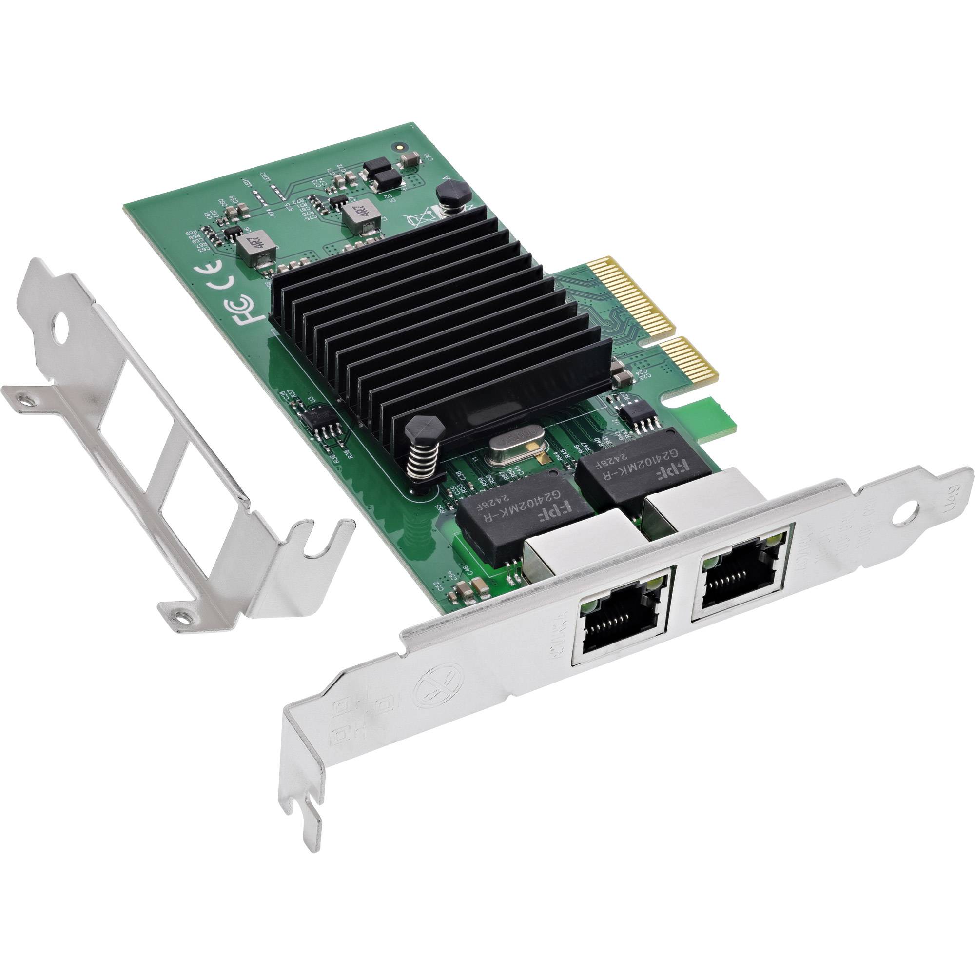 InLine® Dual Gigabit netwerkkaart, 2x RJ45 1 Gb/s, PCIe x4, incl. laagprofiel-0