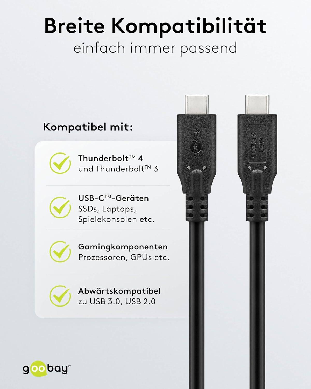USB-C kabel | USB3.1 10 Gbps | PD 60W | 4K 60Hz | zwart | 1 meter-6