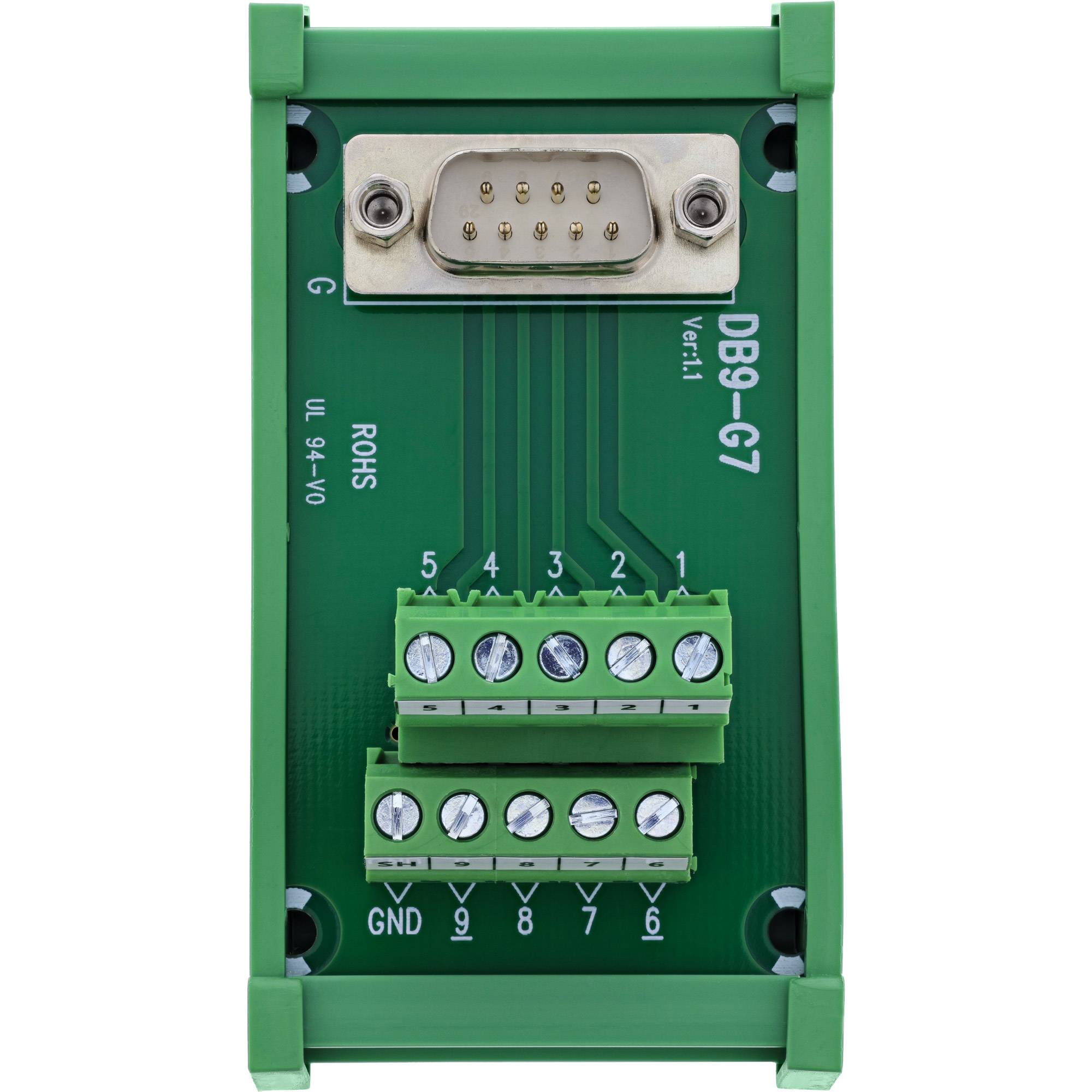 InLine® D-Sub 9 aansluitblok, stekker, schroefklem, DIN-rail-3