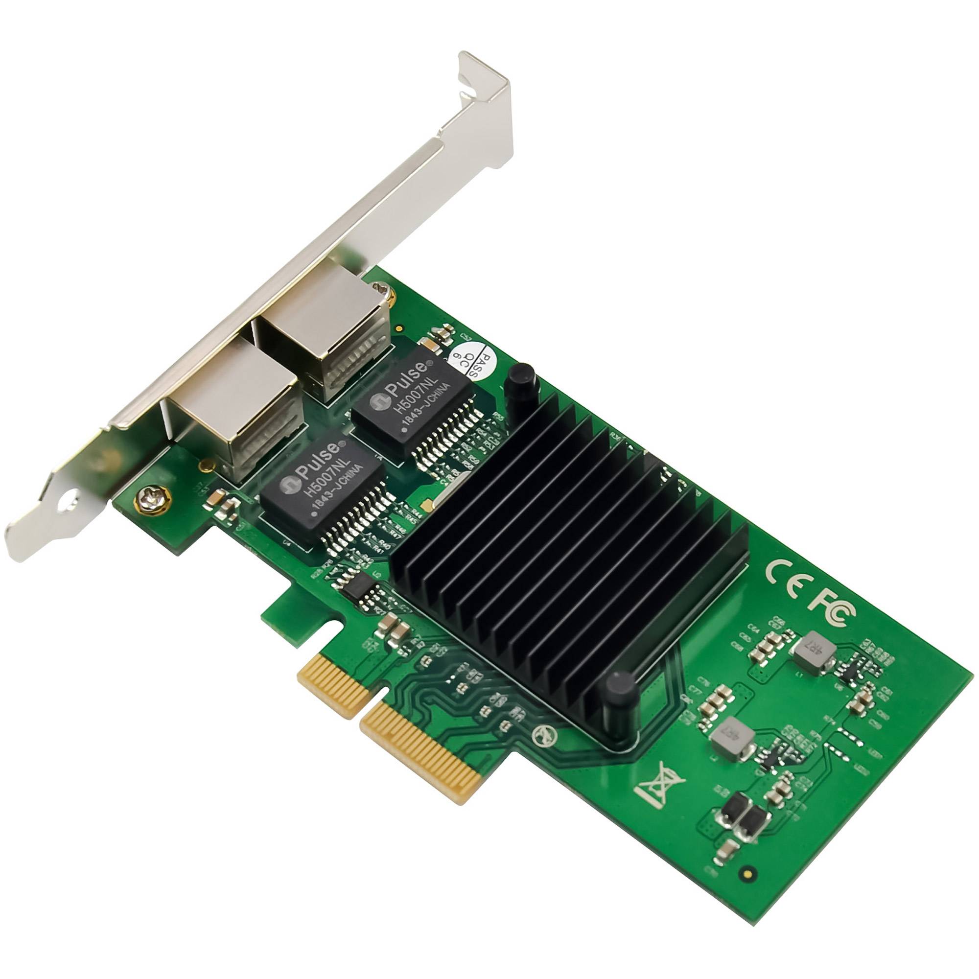 InLine® Dual Gigabit netwerkkaart, 2x RJ45 1 Gb/s, PCIe x4, incl. laagprofiel-1