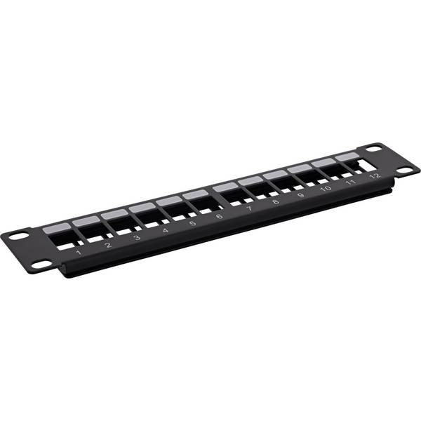 InLine® 10" leeg paneel 12-voudig, voor Keystone modules, 1U, zwart
