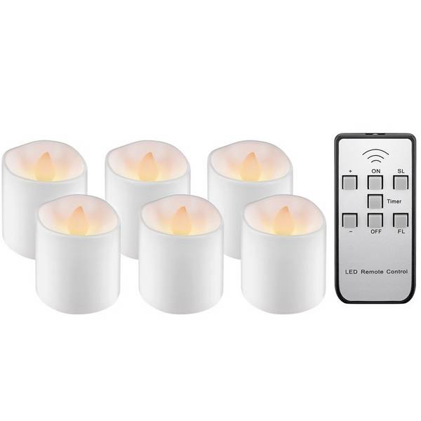 Goobay LED-theelichtjesset | 6 stuks | afstandsbediening | oplaadbaar | wit | IP20