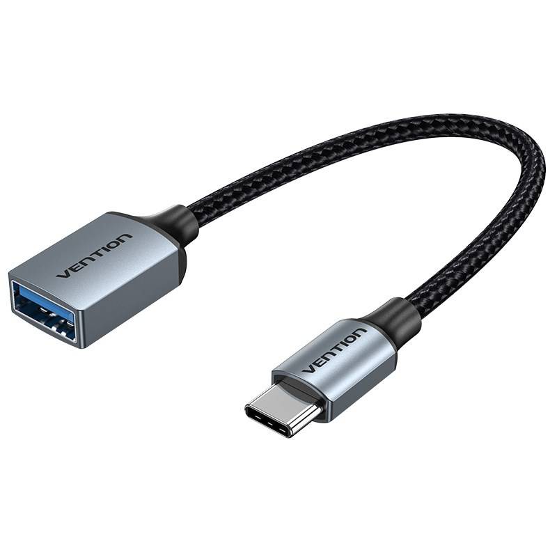 Vention USB 3.0 C mannelijk naar A vrouwelijk OTG-kabel 0,15 m grijs aluminiumlegering type-0