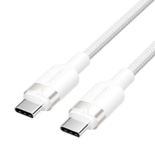 Vention USB-C naar C-kabel, gevlochten, 3A, 480Mbps, 60W, 1m, WH
