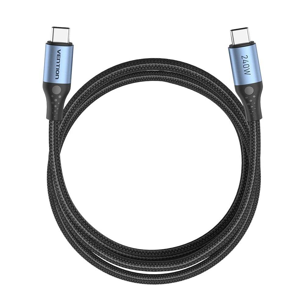 Vention USB 2.0 5A 240W 1m ZWARTE USB-C naar C-kabel-2