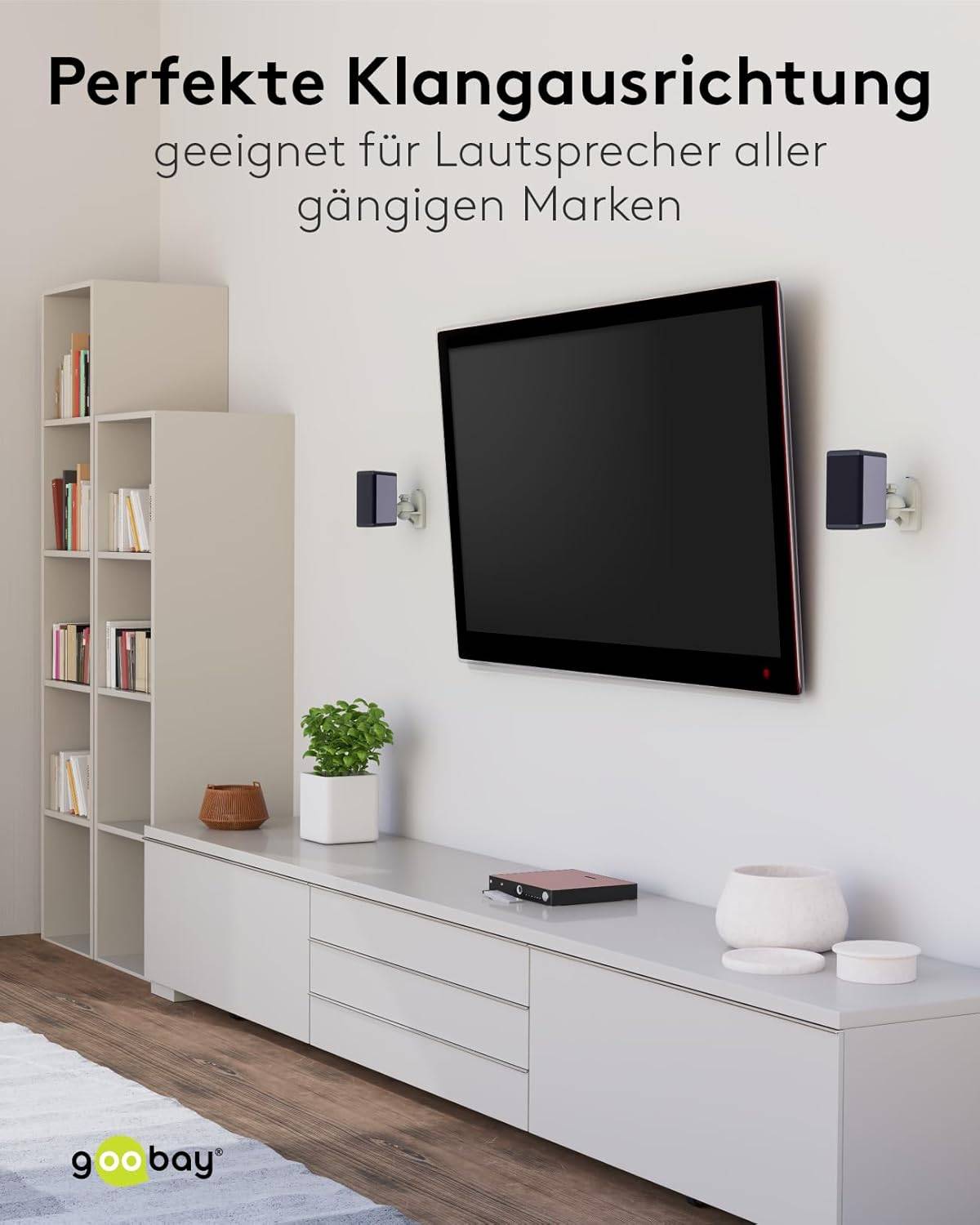 Goobay luidspreker muurbeugel | set van 4 | tot 3,5 kg | zwart-1
