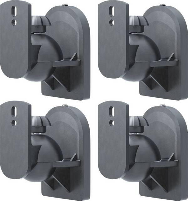 Goobay luidspreker muurbeugel | set van 4 | tot 3,5 kg | zwart